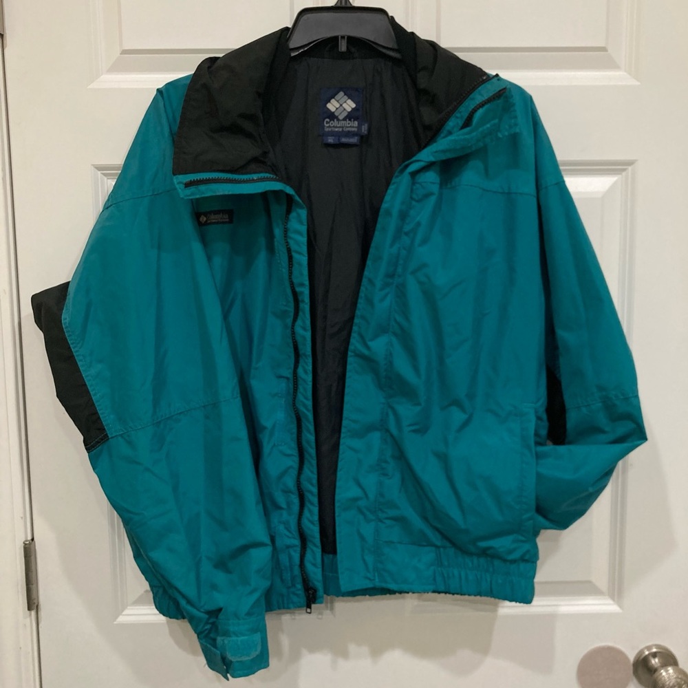 VINTAGE XL 90s Columbia Jacket Men's Teal / Black Bugaboo Outdoors